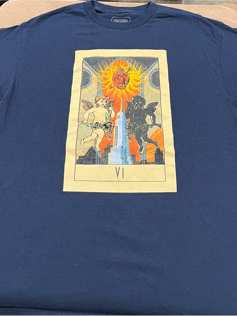 Smashing Pumpkins Navy Graphic Tee Tarot- Spirits on Fire Tour